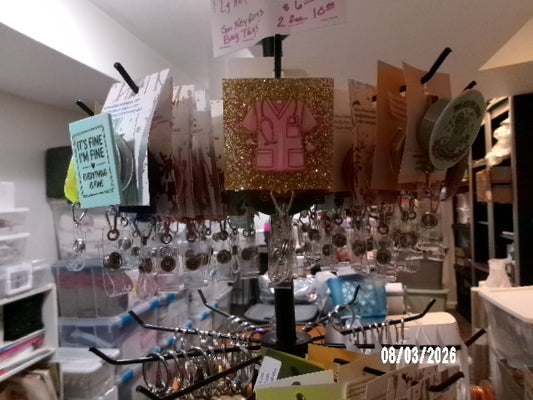 Badge Reels, key rings, pins - multiple designs and phrases
